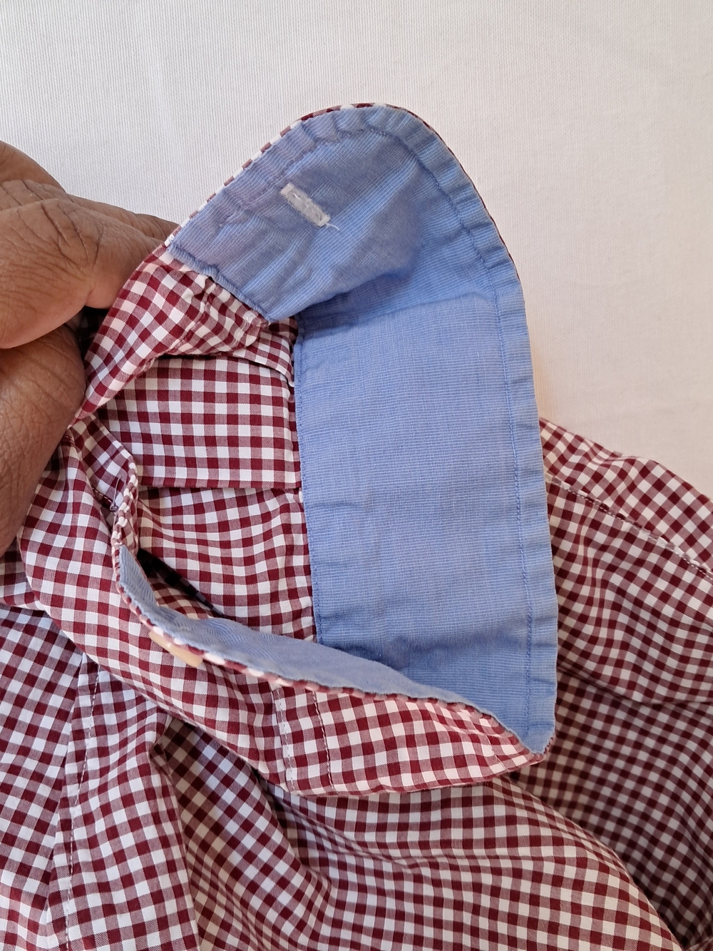 Ralph Lauren Mens 4XB Big & Tall Gingham Stretch‎ Cotton Button Down Shirt Red - Picture 9 of 12